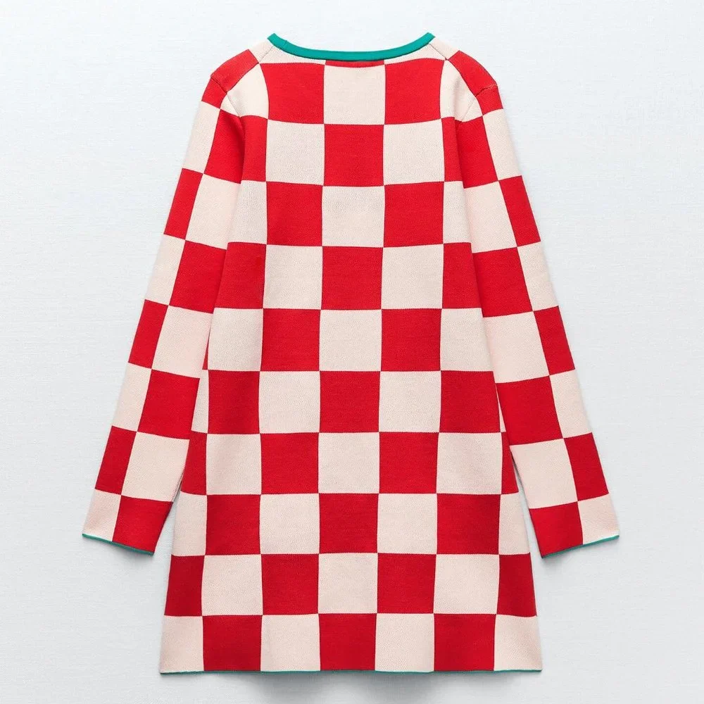 Zara Plaid Knit Dress_13